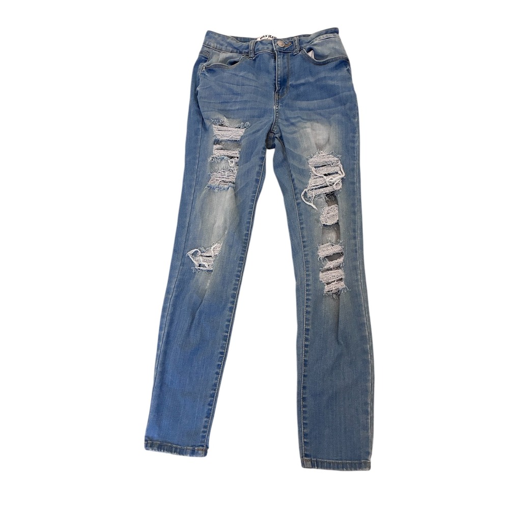 Wax Jean Sustainable‎ Denim Distressed Ripped Skinny Jeans Blue Size 3/26